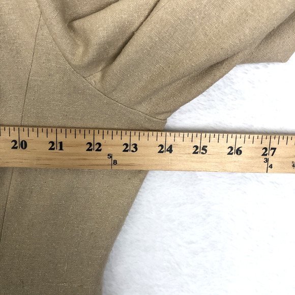 VTG SOSTANZA 100% Silk Jacket Womens Sz XL Beige One Button Lined Blazer Pockets - Picture 7 of 12